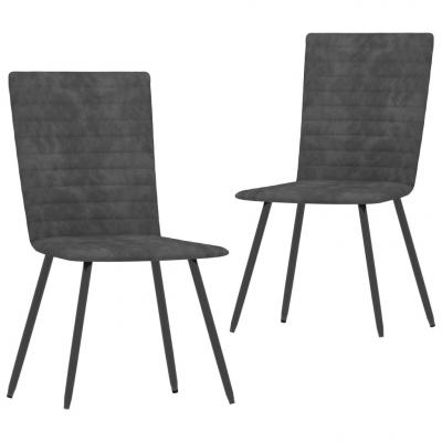 Emaga vidaxl krzesła stołowe, 2 szt., szare, aksamitne