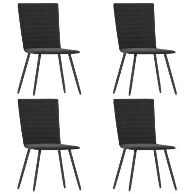 Emaga vidaxl krzesła stołowe, 4 szt., czarne, aksamitne