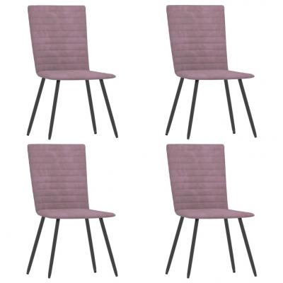 Emaga vidaxl krzesła stołowe, 4 szt., różowe, aksamitne