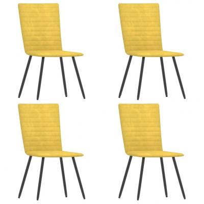 Emaga vidaxl krzesła stołowe, 4 szt., żółte, aksamitne