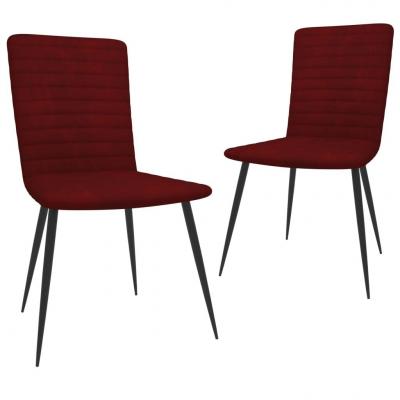Emaga vidaxl krzesła stołowe, 2 szt., czerwone wino, aksamitne