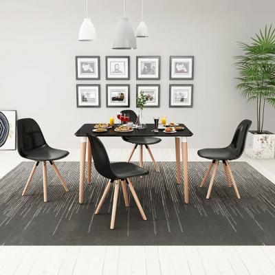 Emaga vidaxl zestaw mebli do jadalni 5 elementów, czarny stół i krzesła