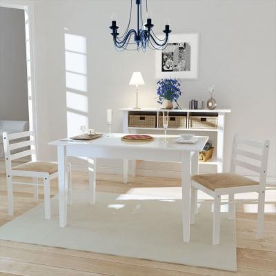 Emaga vidaxl krzesła stołowe, 2 szt., białe, drewno kauczukowe i aksamit