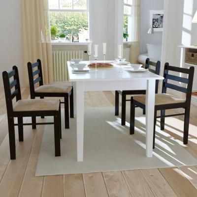 Emaga vidaxl krzesła stołowe, 4 szt., brązowe, drewno kauczukowe i aksamit