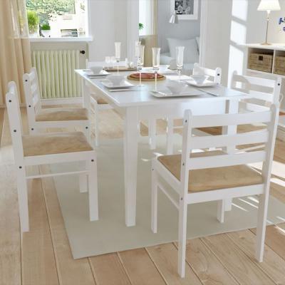 Emaga vidaxl krzesła stołowe, 6 szt., białe, lite drewno i aksamit