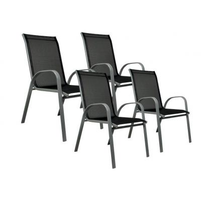 Emaga zestaw 4szt krzeseł ogrodowych czarne