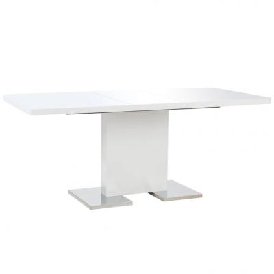 Emaga vidaxl rozkładany stół jadalniany, wysoki połysk, biały, 180x90x76 cm