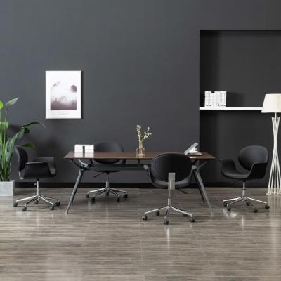 Emaga vidaxl obrotowe krzesła stołowe, 4 szt., czarne, sztuczna skóra