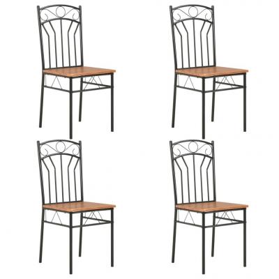 Emaga vidaxl krzesła do jadalni, 4 szt., brązowe, mdf