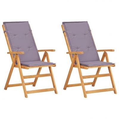 Emaga vidaxl rozkładane krzesła ogrodowe, 2 szt., brąz, lite drewno akacjowe