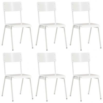 Emaga vidaxl krzesła do jadalni, 6 szt., białe, sklejka