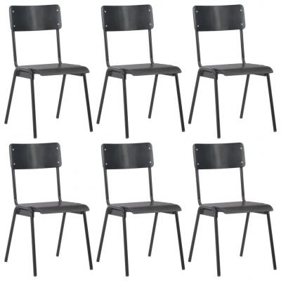 Emaga vidaxl krzesła do jadalni, 6 szt., czarne, sklejka