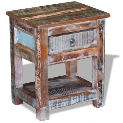 Emaga vidaxl stolik boczny, szafka z 1 szufladą z drewna odzyskanego 43x33x51 cm