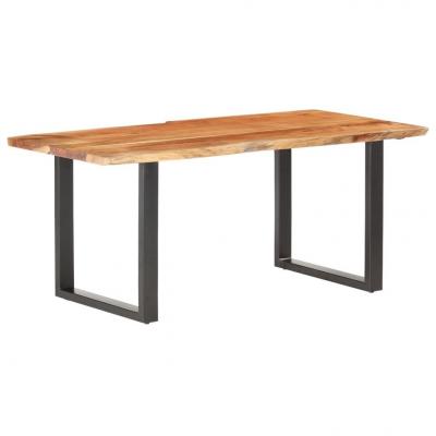 Emaga vidaxl stolik z litego drewna akacji, naturalna krawędź, 180 cm 3,8 cm