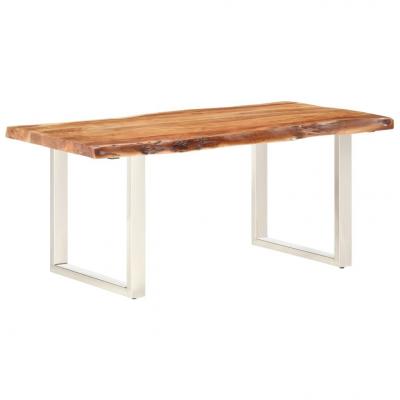 Emaga vidaxl stolik z litego drewna akacji, naturalna krawędź, 180 cm, 6 cm