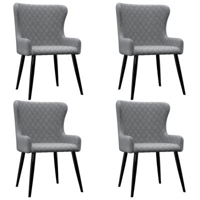 Emaga vidaxl krzesła do jadalni, 4 szt., jasnoszare, tapicerowane tkaniną