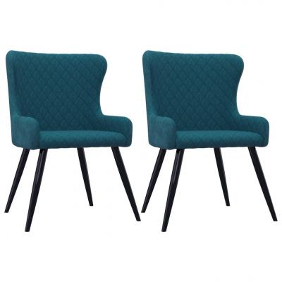 Emaga vidaxl krzesła do jadalni, 2 szt., niebieskie, aksamit