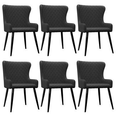 Emaga vidaxl krzesła do jadalni, 6 szt., czarne, tapicerowane tkaniną