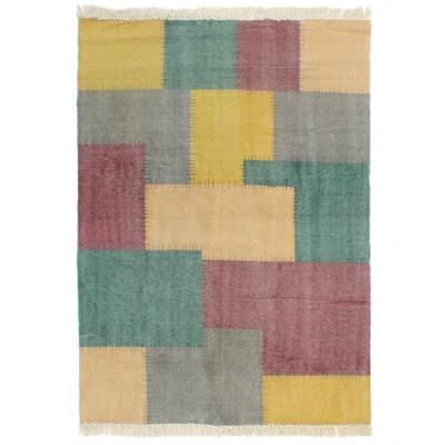 Emaga vidaxl ręcznie tkany kilim, bawełna, 120x180 cm, z nadrukiem, kolorowy