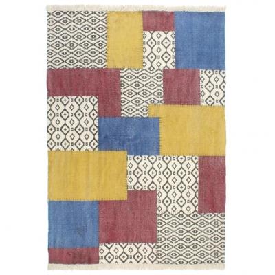Emaga vidaxl ręcznie tkany kilim, bawełna, 120x180 cm, z nadrukiem, kolorowy