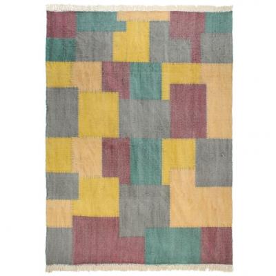 Emaga vidaxl ręcznie tkany kilim, bawełna, 200x290 cm, z nadrukiem, kolorowy