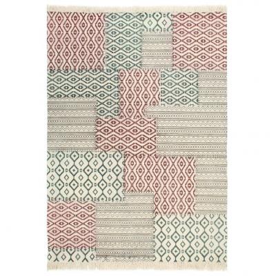 Emaga vidaxl ręcznie tkany kilim, bawełna, 160x230 cm, z nadrukiem, kolorowy