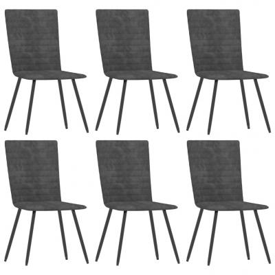 Emaga vidaxl krzesła stołowe, 6 szt., szare, aksamitne