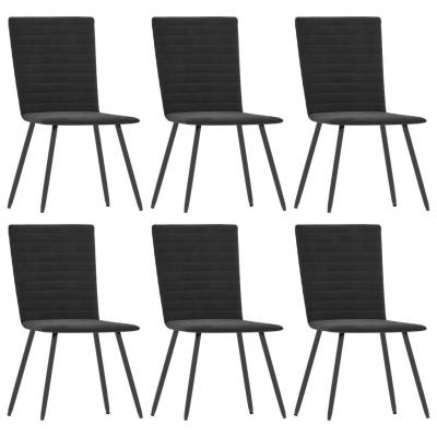 Emaga vidaxl krzesła stołowe, 6 szt., czarne, aksamitne