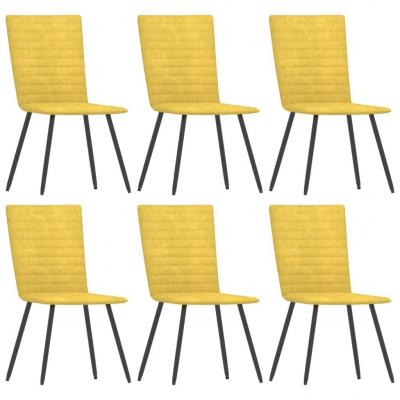 Emaga vidaxl krzesła stołowe, 6 szt., żółte, aksamitne