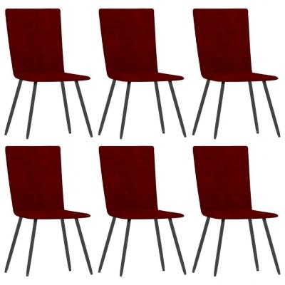Emaga vidaxl krzesła stołowe, 6 szt., czerwone wino, aksamitne