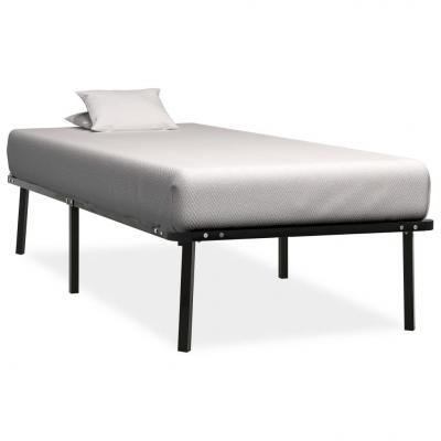 Emaga vidaxl rama łóżka, czarna, metalowa, 90 x 200 cm