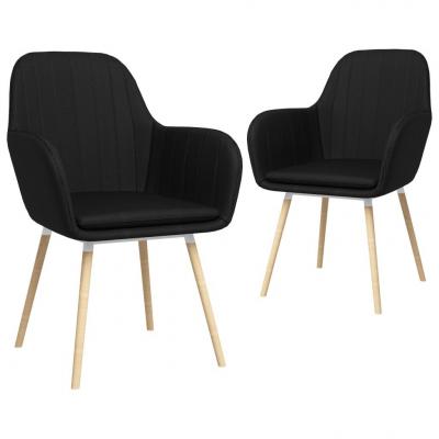 Emaga vidaxl krzesła z podłokietnikami, 2 szt., czarne, obite tkaniną