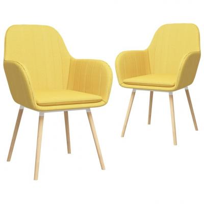 Emaga vidaxl krzesła z podłokietnikami, 2 szt., żółte, obite tkaniną