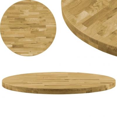 Emaga vidaxl okrągły blat do stolika z litego drewna dębowego, 44 mm, 800 mm