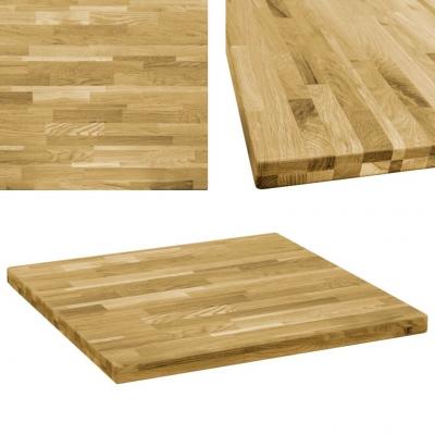 Emaga vidaxl kwadratowy blat do stolika z drewna dębowego, 44 mm, 80 x 80 cm