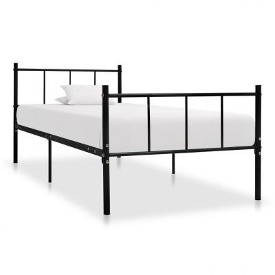 Emaga vidaxl rama łóżka, czarna, metalowa, 100 x 200 cm
