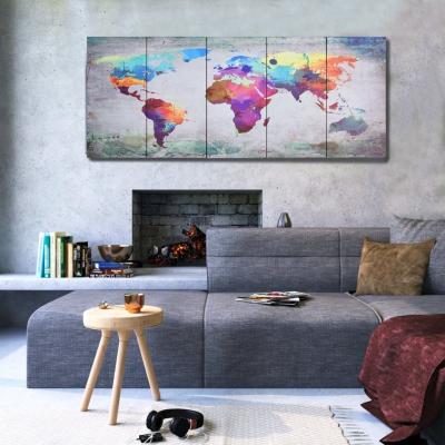 Emaga vidaxl zestaw obrazów przedstawiający mapę świata, kolorowy, 150x60 cm