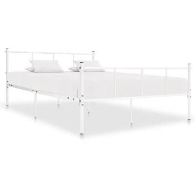 Emaga vidaxl rama łóżka, biała, metalowa, 160x200 cm