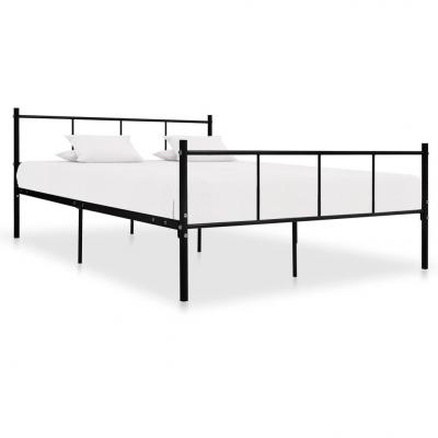 Emaga vidaxl rama łóżka, czarna, metalowa, 160x200 cm