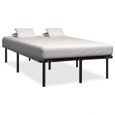Emaga vidaxl rama łóżka, czarna, metalowa, 160 x 200 cm