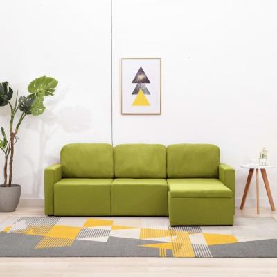 Emaga vidaxl 3-osobowa, rozkładana sofa modułowa, zielona, tkanina