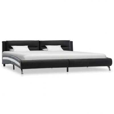 Emaga vidaxl rama łóżka, czarna, sztuczna skóra, 180 x 200 cm