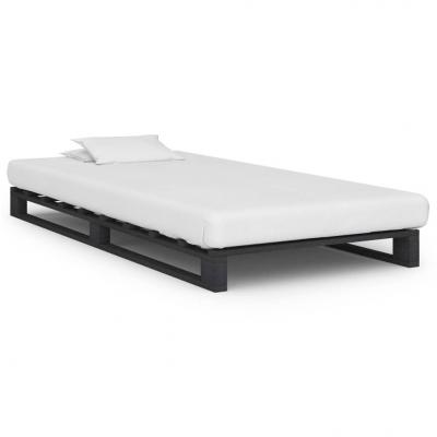 Emaga vidaxl rama łóżka z palet, szara, lite drewno sosnowe, 90 x 200 cm