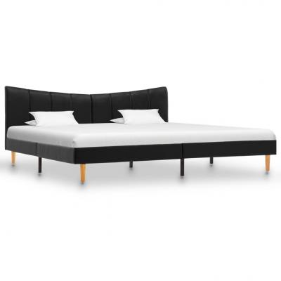 Emaga vidaxl rama łóżka, czarna, sztuczna skóra, 200 x 200 cm