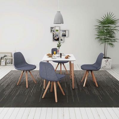 Emaga vidaxl zestaw mebli do jadalni 5 elementów biały stół i jasno szare krzesła