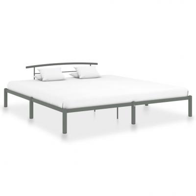 Emaga vidaxl rama łóżka, szara, metalowa, 180 x 200 cm