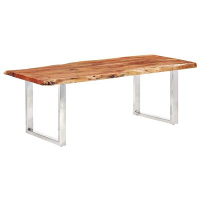 Emaga vidaxl stół z naturalnymi krawędziami, drewno akacjowe, 220 cm, 6 cm