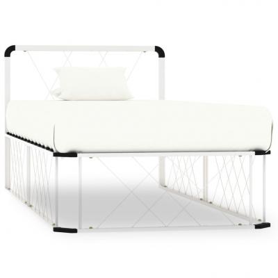 Emaga vidaxl rama łóżka, biała, metalowa, 100 x 200 cm