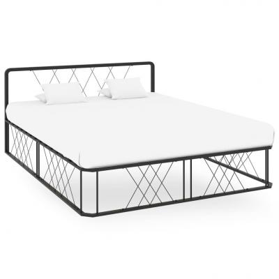 Emaga vidaxl rama łóżka, czarna, metalowa, 160x200 cm