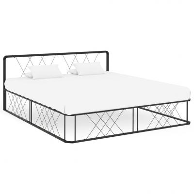 Emaga vidaxl rama łóżka, czarna, metalowa, 180 x 200 cm